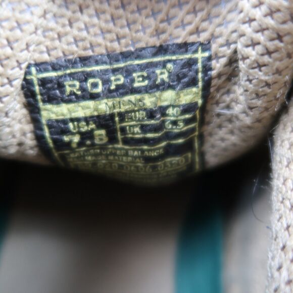Roper Shoes Mens 7.5 Boots Leather Casual Gum Sticker Moc Toe Comfort Western